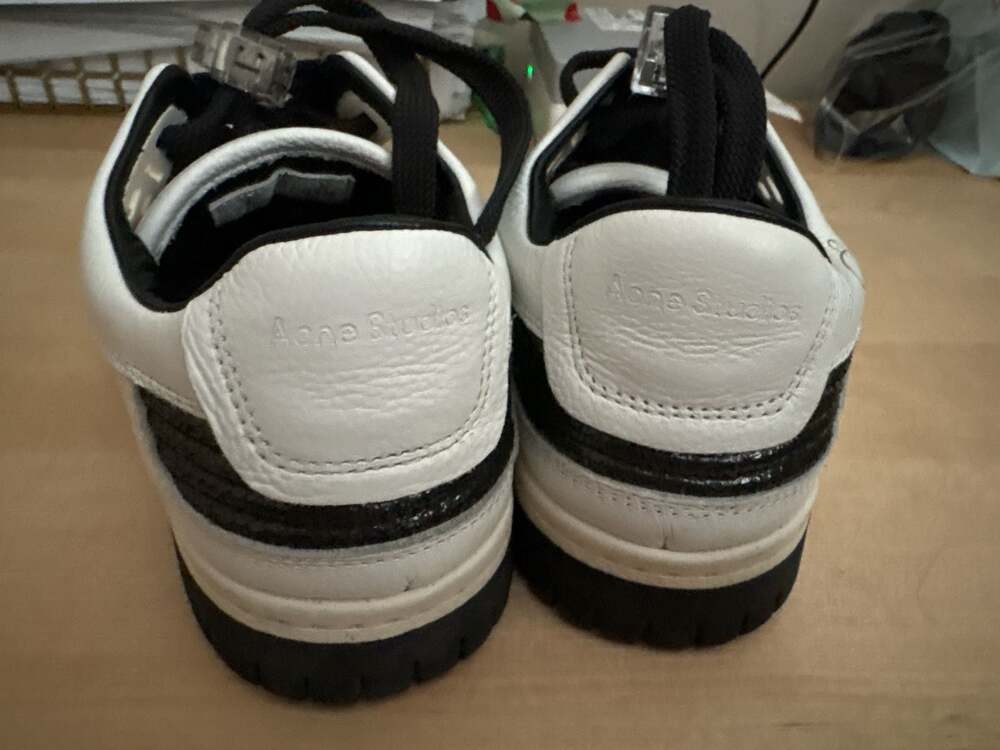 Acne Studios 08STHLM Low White Black Sneakers - Picture 10 of 14